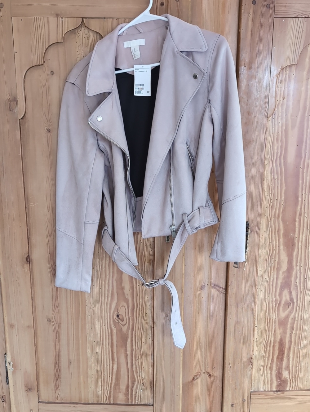 NWT - H&M Blush Pink Faux Suede Moto Jacket